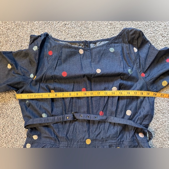 Denim & Rainbow polka dot eShakti dress XL - Picture 8 of 8